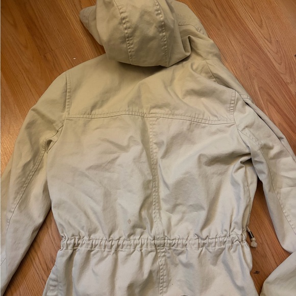Forever 21 Women's Hooded Drawstring Waist Jacket - Beige - Picture 4 of 5